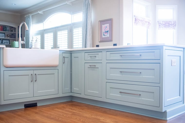 Light Blue Kitchen Island Cabinets