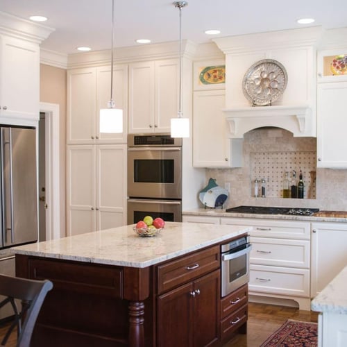 Beige kitchen remodel with recessed lighting in the Greater Michiana area