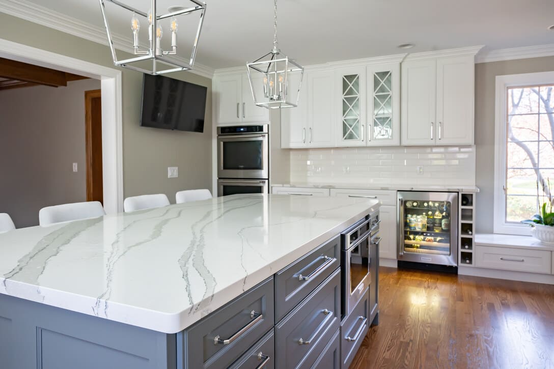 two-toned cabinets south bend gourmet kitchen