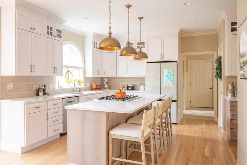 South Bend kitchen remodel with island and seating by Peacock & Company