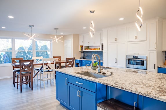 Open-concept two-tone kitchen remodel in South Bend, IN by Peacock and Company