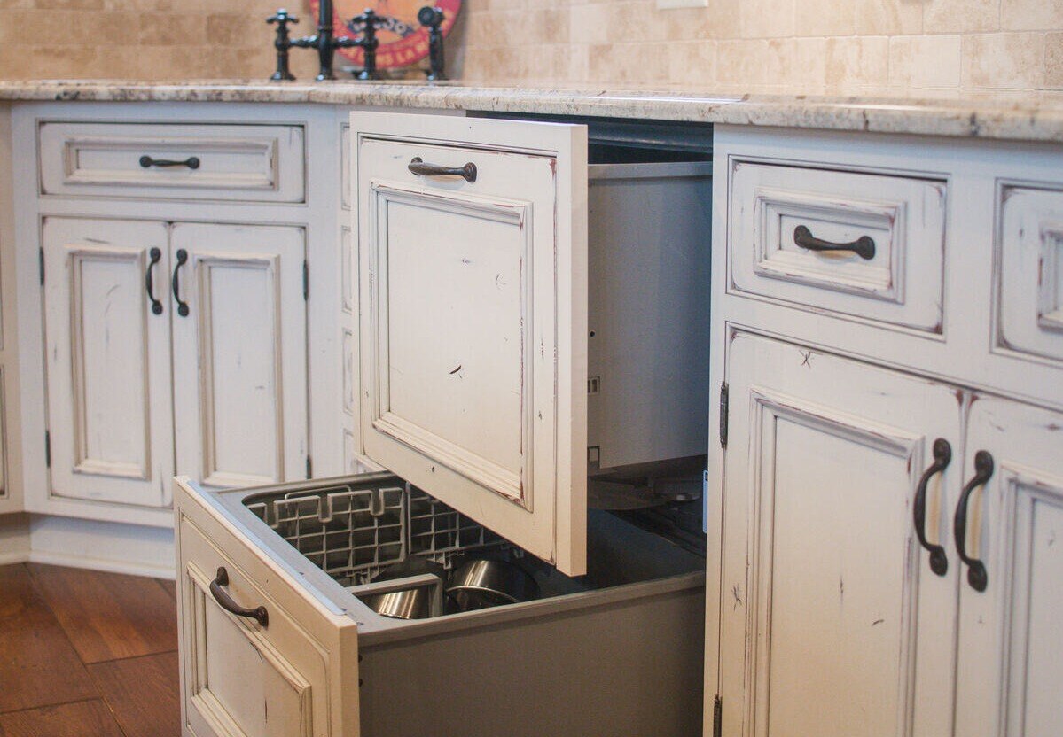 Custom pull-out cabinets in South Bend, Indiana kitchen remodel by Peacock and Company