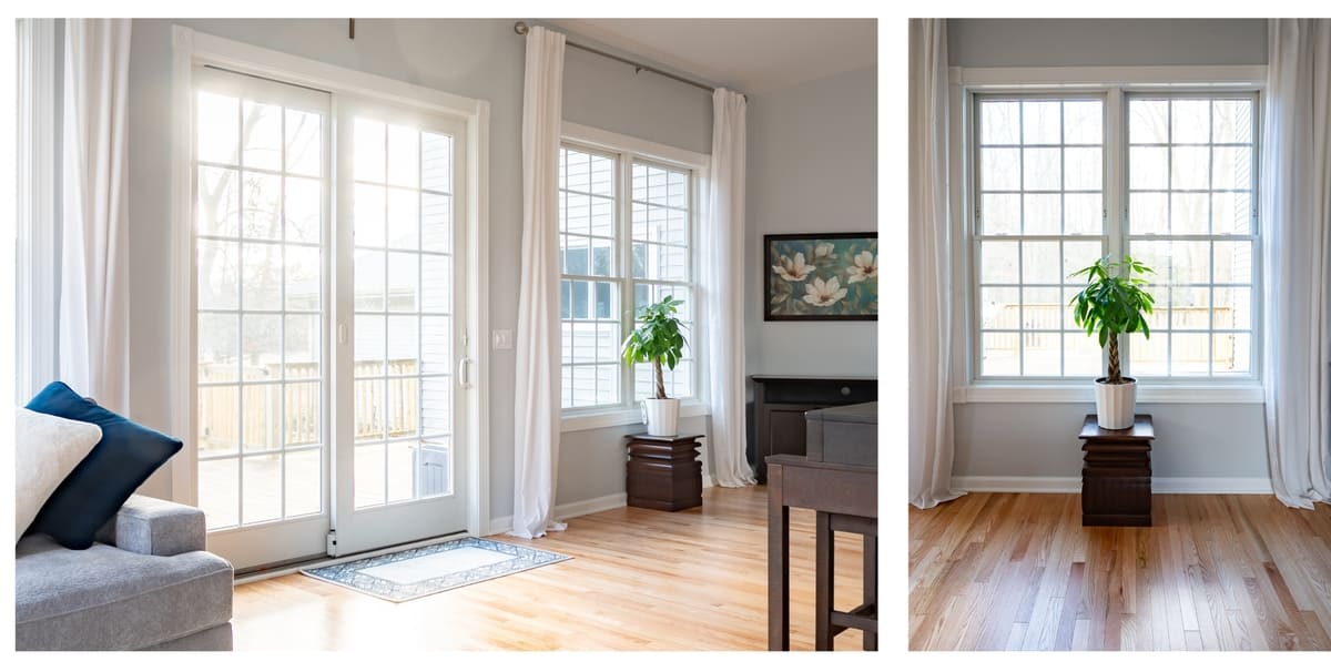 Andersen windows and sliding glass door in Indiana sunroom addition by Peacock & Company