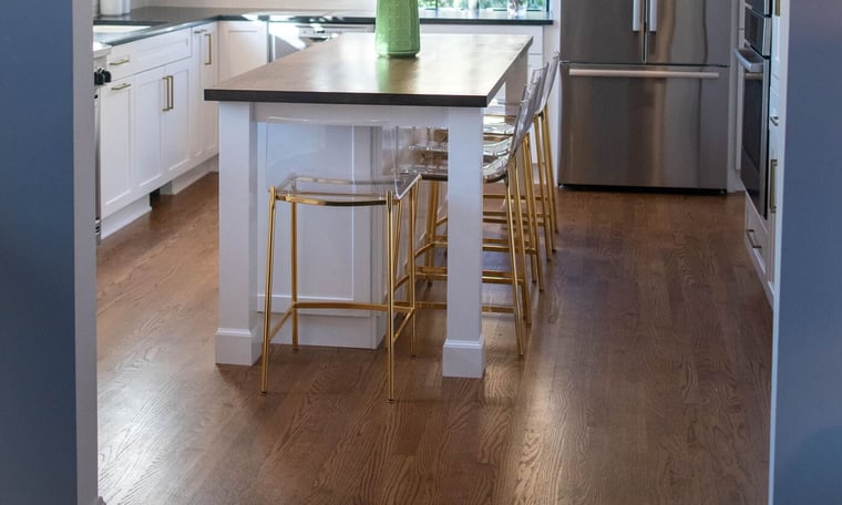 Engineered hardwood flooring in South Bend kitchen remodel