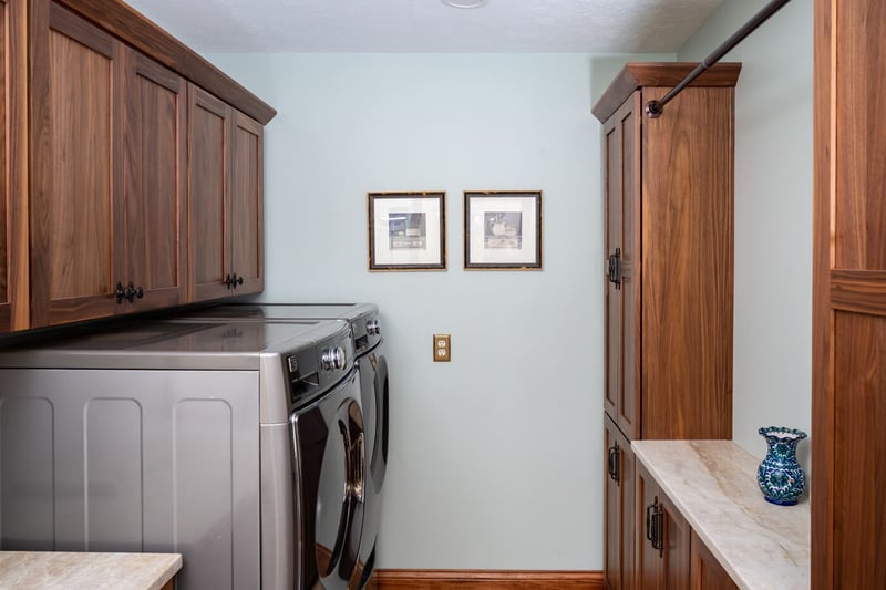 Granger, IN kitchen remodel with walnut custom shaker cabinets