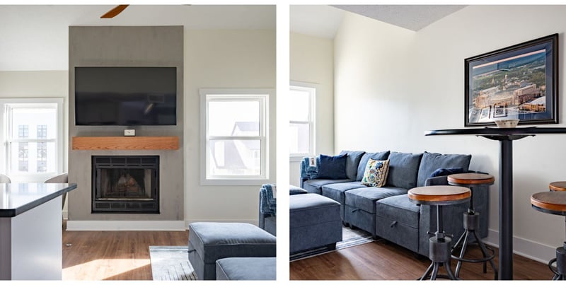 Condo living room remodel near South Bend, IN by Peacock &amp; Company