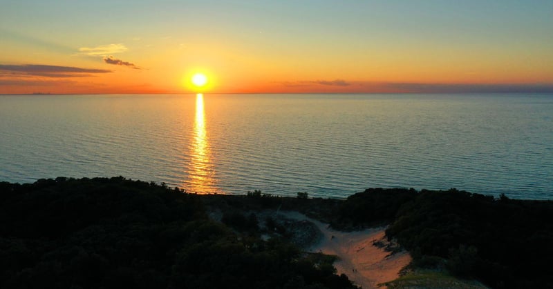 Lake Michigan Sunset at Warren Dunes State Park-1