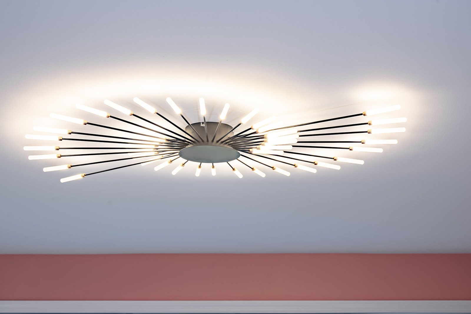 Modern ceiling light fixture in South Bend, IN home addition by Peacock & Company