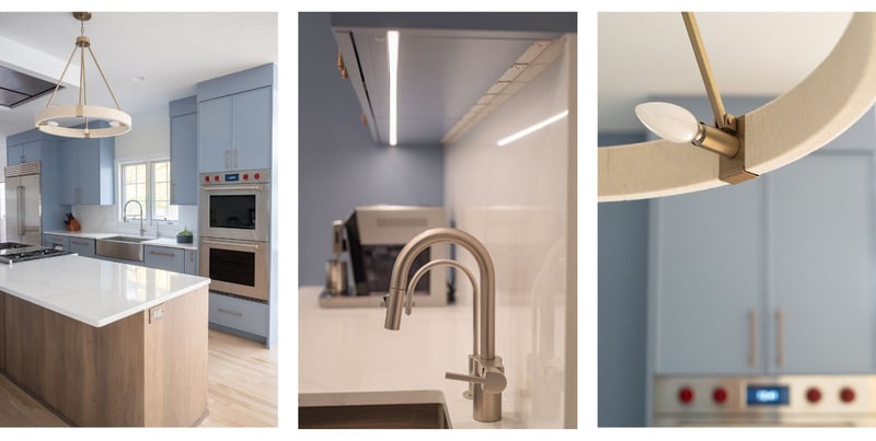 Island and task lighting features in Gronger, IN kitchen remodel by Peacock & Company