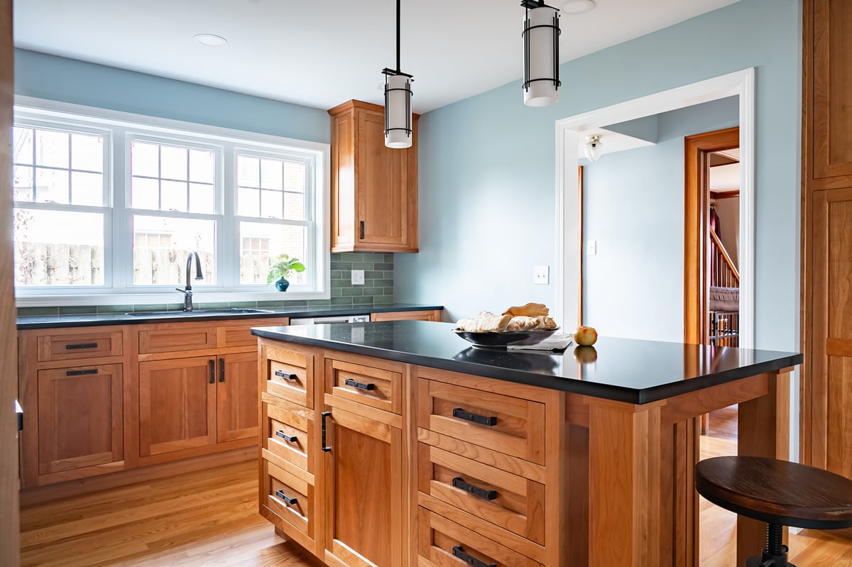South Bend craftsman style kitchen remodel with island by Peacock & Company