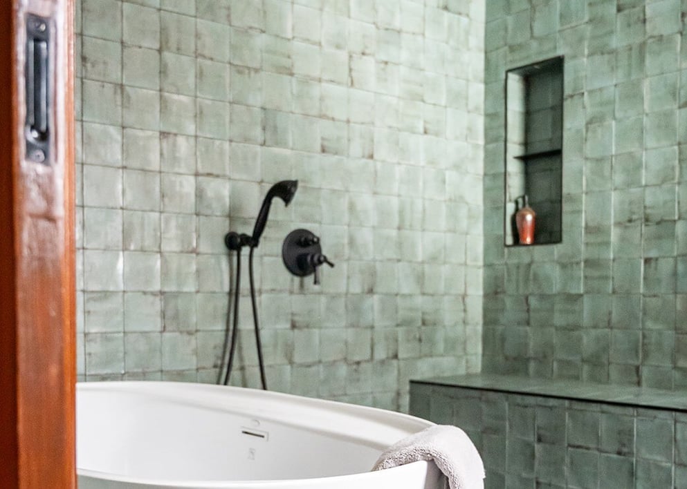 Wet room in South Bend, IN bathroom remodel by Peacock and Company