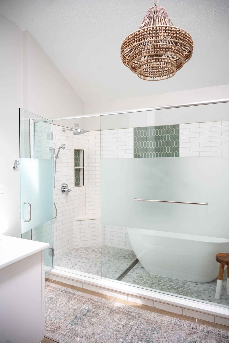 Luxury bathroom remodel with tub shower combo